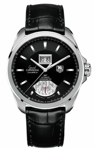 TAG Heuer Grand Carrera Calibre 8 RS Grande Date GMT Stainless Steel / Black / Alligator